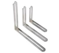 Yangshe 20 soportes de ángulo de acero inoxidable de 90 grados en ángulo recto, plateados, para muebles, en forma de L