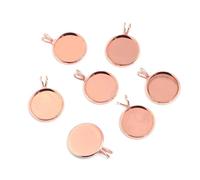 Yangshe Bandejas colgantes de bisel, 50 unidades, 10-20 mm, de cobre, redondas, para manualidades, joyas, collares, accesorios, 20mm, Acetato, No es una piedra preciosa