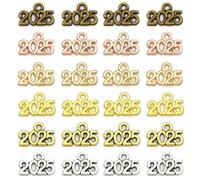 Yangshe Dijes 2026, 300 dijes de metal 2026, hechos a mano, número 2025 para hacer joyas, collares, 14 mm x 9 mm para manualidades y fabricación de joyas, talla única, Acetato, No es una piedra