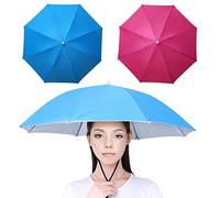 Yangshine 2 sombreros de paraguas con banda elástica, gorra de paraguas plegable para pesca al aire libre, Color #1, 69 cm