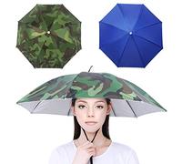 Yangshine 2 sombreros de paraguas con banda elástica, gorra de paraguas plegable para pesca al aire libre, Color #2, 69 cm