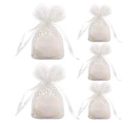 Yangshine 5 bolsas de encaje con agujero redondo, bolsas pequeñas de encaje de algodón, 10 x 14 cm, delicada bolsa de recuerdo de fiesta para bodas, fiestas y almacenamiento