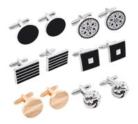 YANGSHINE Gemelos para hombre, respetuosos con la piel, gemelos de superficie lisa, gemelos para hombre, para fiestas de negocios, bodas, Talla única, Zinc, No es una piedra preciosa