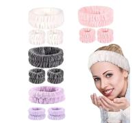 YANGSHINE Juego de 12 diademas de spa de alta elasticidad para el cuidado de la piel, pulsera suave y cómoda para lavarse la cara, para maquillaje, baño, ducha, cuidado de la piel