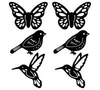 YANGSHINE Juego de 6 marcadores de libros de animales surtidos, huecos, negro, mariposa, pájaro, acrílico, clips de página para estudiantes, profesores, amantes de los libros (mariposa pájaro)