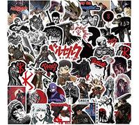 Yangsiw Berserk,Calcomanías para laptop, coches, teléfono, botella de agua, monopatín, maleta, guitarra, almohadilla, calcomanías de álbumes de recortes, 50 unidades