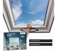 YANGTE Mosquitera para Ventana Mosquitera para Claraboya 2 Piezas - 150 x 180 cm Negra Red Anti-Insectos con Cierre de Gancho y Bucle Protección