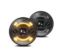 YANGTINGTING Faro Motocicleta 2 Faros Delanteros De 7 Pulgadas Con Luces Altas Y Bajas DRL Y Señal De Giro, Faros Delanteros Redondos De 7 Pulgadas A Prueba De Agua Faro Delantero Moto(2pcs)
