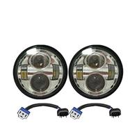 YANGTINGTING Faros de motocicletas Para FXDF Dyna Fatbob Faros Delanteros De Motocicleta LED Hi Low Proyector Negro/cromo 4,65 Pulgadas(Chrome with H13)