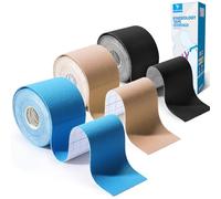 YANGTSUNG Cinta de Kinesiología Tape, 3 Rollos 5 m x 5 cm Kinesiotape, Venda Neuromuscular Adhesiva, Cinta Deportiva Elástica Terapéutica para Hombros, Rodilla, Codo, Alivio Dolo