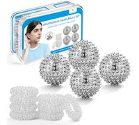 YANGTSUNG Set de Bolas de Masaje, 4 Bolas Magnéticas + 8 Anillos de Masaje de 27mm de Diámetro, Acupresión Magnéticas, Bola de Acupresión para el Alivio del Estrés y la Tensión
