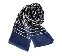 YangtzeStore Bufanda larga de satén de seda Charmeuse para hombre, azul, 63"x10"