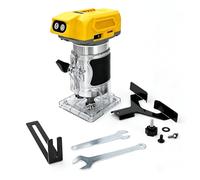 Yangtzone Fresadora inalámbrica, motor sin escobillas de 800 W, 30000 RPM, 5 velocidades, compatible con batería DeWalt de 20 V, fresadora de mano para madera con guía de borde y cubierta antipolvo pa