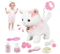 YANGUN Peluche Electrónico Juguete, Juguete Perros ladrando, Peluche Interactivo Electrónico Cachorro Mascota con Caminando y Ladrando, Regalos de para Niños de 3-6 (Blanco)