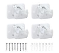 YANGWEN 4 Piezas Soportes de Barra de Cortina Autoadhesivos,Soporte para Barra de Cortina Taladrar Gancho Autoadhesivo Cortina Soporte Cortinas Sin Taladrar para Sala de Estar,Baño,Dormitorio