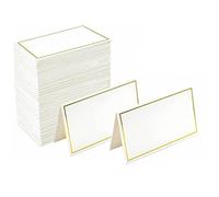 YANGWEN 50 Piezas Tarjetas de Mesa, Tarjetas de Lugar con Borde de Lámina de Oro,Tarjetas de Nombre de Mesa, Tarjeta de Mesa para Banquetes, Fiestas, Decoración de Bodas