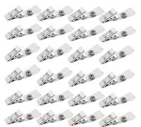 YANGWEN 50x Crocodile Clips Metal, el Clip del poseedor de una Tarjeta de identificación de la identificación con la Correa del PVC y el botón del Metal