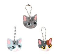 YANGWEN Cubiertas de Llaves de Dibujos Animados, 3 Estilos Llaveros de Animales Lindos de Dibujos Animados, Tapa de Silicona, Impermeable, Unisex, Bronce