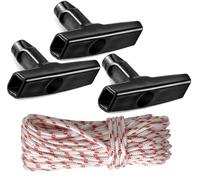 YANGWEN Cuerda de Arranque para Cortacéspe,Cables de Tracción de 10 Metros con 3 Piezas de Mango Negro para cortacésped,Motosierra,Recortadora