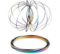 YANGWEN Juguetes de Anillos, 3D Juguete Resorte,Flujo de Acero Inoxidable Juguete multisensorial antiestrés,Multisensorial Antiestrés para Adulto Niño Autismo