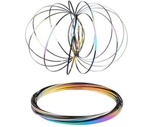 YANGWEN Juguetes de Anillos, 3D Juguete Resorte,Flujo de Acero Inoxidable Juguete multisensorial antiestrés,Multisensorial Antiestrés para Adulto Niño Autismo