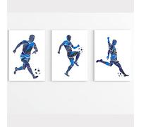 Yangxiaolei cuadros decoracion salon grandes modernos Juego de 3 cuadros de fútbol de fútbol. cuadro lienzos laminas decorativos dormitorios pared 20x30cm(7.9x11.8inch) x3 Frameless