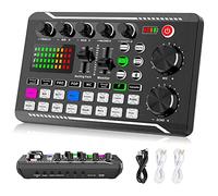 Yangyou F998 Tarjeta de sonido en Mezclador de audio Podcast, cambiador de voz para placa para micrófono Karaoke