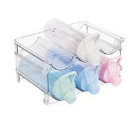 Yanhalo Estante apilable para vino, organizador de botellas de agua transparente para mesa Stanley, armarios, organizador de almacenamiento de vasos, armario de cocina, nevera, encimera, 2 niveles con