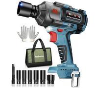 Yanhama Llave De Impacto 1400 Nm, Kit De Pistola De Impacto Sin Cepillo De 1/2 Pulgadas Compatible Con La Batería Makita, 6 Enchufes, Para Tuercas De Ruedas De Coche, Motocicleta, Camión (Sin Batería)