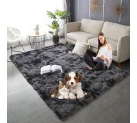 YANHONG Alfombra Esponjosa 195 x 310 cm Lavable Suave Antideslizante y Resistente Alfombra Salon Antideslizante Vintage, Lavable hasta 30 Grados para Salon Dormitorio Baño Pasillo, Gris Oscuro