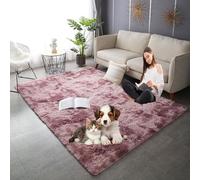 YANHONG Alfombras de Habitación 130 x 150 cm Modernas Super Suaves de Pelusa Lavable Alfombras de Habitacion Piel Sintética de Calidad de Lana para Comedor Habitación Juvenil, Rosa