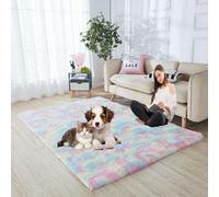 YANHONG Alfombras de Habitación 150 x 290 cm Modernas Super Suaves de Pelusa Lavable Alfombras de Habitacion Piel Sintética de Calidad de Lana para Comedor Habitación Juvenil, arcoíris