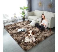 YANHONG Alfombras de Habitación 170 x 420 cm Modernas Super Suaves de Pelusa Lavable Alfombras de Habitacion Piel Sintética de Calidad de Lana para Comedor Habitación Juvenil, marrón