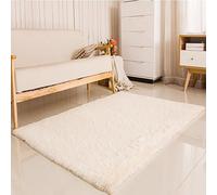YANHONG Alfombras de Habitación 180 x 180 cm Lavable Suave Antideslizante y Resistente Alfombras de Habitacion Piel Sintética de Calidad de Lana para Cocina Despacho Dormitorio, Blanco