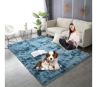 YANHONG Alfombras de Habitación 190 x 320 cm Modernas Super Suaves de Pelusa Lavable Alfombras de Habitacion Piel Sintética de Calidad de Lana para Comedor Habitación Juvenil, Azul