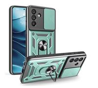 YANJIEER ESONG Funda Armor para OnePlus 15R 5G, Carcasa Protectora de Militar con Cubierta de Cámara Deslizante magnetica Anillo Soporte, Dura PC Silicona TPU Anti-Choque Bumper Case Verde