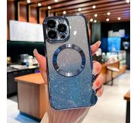 YANJIEER ESONG Funda Magnética Glitter para iPhone 17E,Carcasa Ultra Fina Estetica Transparente Suave Silicona Cute Brillante Case Compatible con Magsafe para Niñas y Mujerese Azul