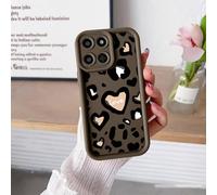 YANJIEER ESONG Funda para Honor 400 Smart/Honor X7D, Carcasa Delgada Silicona TPU Suave Motivo Leopardo y Corazón patrón Bonita Aesthetic para Mujeres y niñas, Antigolpes, Elegante Marrón