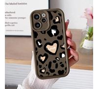 YANJIEER ESONG Funda para OPPO Reno 15F 5G / OPPO Reno 15Fs 5G Carcasa Delgada Silicona TPU Suave Motivo Leopardo y Corazón patrón Bonita Aesthetic para Mujeres y niñas, Antigolpes, Elegante Marrón