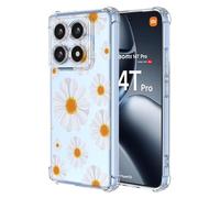 YANJIEER Esong Transparente Funda para Xiaomi 14T 5G,Carcasa Ultrafina Lindo Estética Margarita Crisantemo Estampado Floral para Mujer Y Niñas,Delgada Suave TPU Silicona Original Bonito Case-05