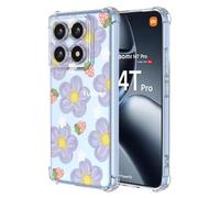YANJIEER Esong Transparente Funda para Xiaomi 14T 5G,Carcasa Ultrafina Lindo Estética Margarita Crisantemo Estampado Floral para Mujer Y Niñas,Delgada Suave TPU Silicona Original Bonito Case-03