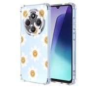 YANJIEER Esong Transparente Funda para Xiaomi Redmi 14C 4G,Carcasa Ultrafina Lindo Estética Margarita Crisantemo Estampado Floral para Mujer Y Niñas,Delgada Suave TPU Silicona Original Bonito Case-04
