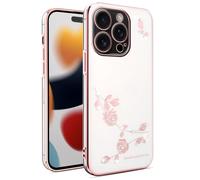 YANJIEER Funda Diamante para OPPO A38 4G / OPPO A18 Carcasa Floral Brillante con Strass, Fina de Silicona TPU, antigolpes, protección cámara, Compatible con Carga inalámbrica para Mujer Rosa