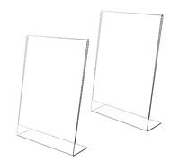 YANJINGHE 2 Piezas A5 Soporte de Sobremesa, Soporte para Cartel, Expositor Metacrilato A5, Soporte para Letreros en Mesa de Acrílico A5, Forma de T Inclinado A5 Póster de Menú para Porta Carteles
