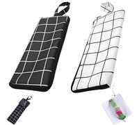 YANJIY 2 Piezas Bolsa para Paraguas, Funda Impermeable Paraguas Plegable, Bolsa Guardar para Paraguas Mojado, Funda para Paraguas Mojado - A Cuadros Blanco y Negro 38 x 12,5 cm