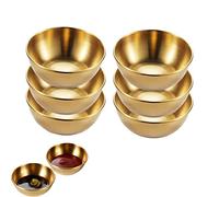 YANJIY 6 Piezas Tazones De Aperitivo, Cuenco Pequeño para Salsa, Oro Redondo Cuencos, Mini Cuenco para Salsa, Cuencos Redondos De Acero Inoxidable, para Servir Salsas y Vinagres