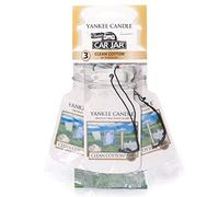 Yankee Candle 1114305E Ambientador de Aire del Coche, Car Jar Bonus 3 Pack, Clean Cotton