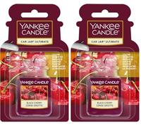 Yankee Candle 1221000E Ambientador de Aire del Coche, Car Jar Ultimate, Black Cherry (Paquete de 2)