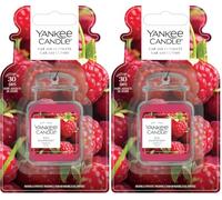Yankee Candle Car Jar Ultimate Ambientador para coche | Red Raspberry | Dura hasta 4 semanas (Paquete de 2)