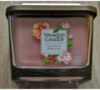 Yankee Candle Elevation ROSE HIBISCUS, 347g vela perfumada de 3 mechas rara